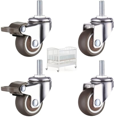 Zwenkwielen voor meubels met rem, 360 graden draaibaar, 40 kg draagvermogen, set van 4