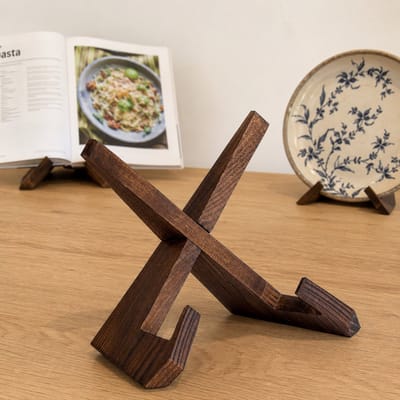 Xemm Boekstandaard Van Hout - Borden Display Standaard en Tablethouder - 21 x 16,6 cm - Natuurhout