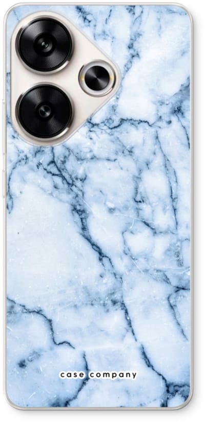 Case Company® - Hoesje geschikt voor Xiaomi Poco F6 hoesje - Blauw marmer - Soft Cover Telefoonhoesje - Bescherming aan alle Kanten en Schermrand