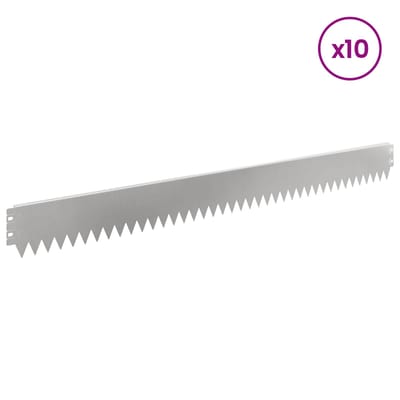 vidaXL - Gazonrand - 10 - st - 103 - x - 10 - cm - Staal - zilver