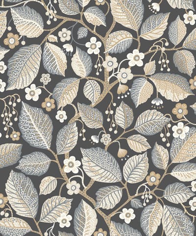 Boråstapeter Vliesbehang 7786 - Adorn - Botanisch Zwart - 53cm x 10.05m