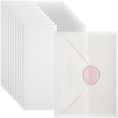 54 Stuks Prefolded Vellum Uitnodigingen, 13cm x 18cm Parchment Papier voor Bruiloft, Baby Shower en Verjaardag - Transparante Enveloppen voor Feestelijke Gelegenheden