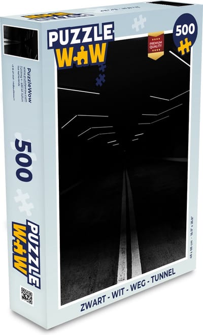 Puzzel Zwart - Wit - Weg - Tunnel - Legpuzzel - Puzzel 500 stukjes