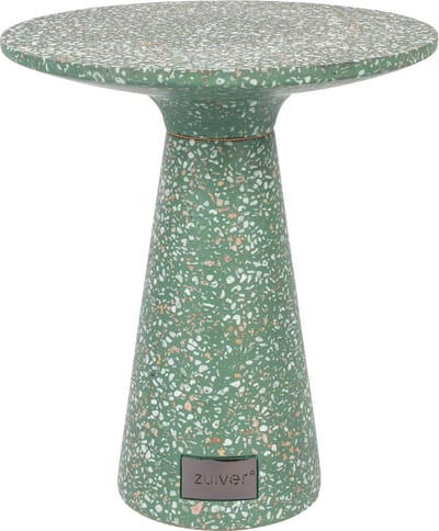 Zuiver Victoria Bijzettafel Rond 41 cm Terrazzo Groen