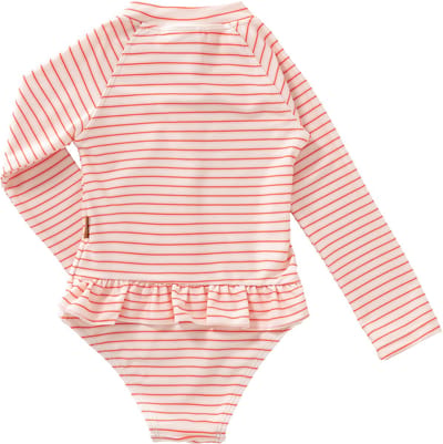 Fresk UV Zwempak 110 - Sneldrogende Zwemkleding voor Kinderen - UPF 50 - Zwemshirt voor Unisex - Zwempak met Lange Mouwen - Creme - Summer Stripes