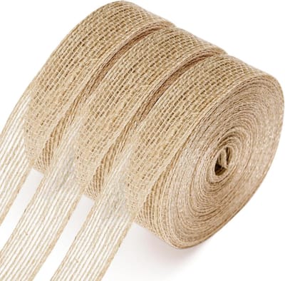 2 cm 30 m jute lint voor inpakken en knutselen - natuurlijk knutsellint voor bloemisten en cadeauverpakking - rustieke bruiloft en kerstdecoraties