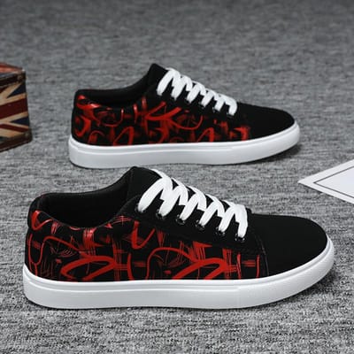 Mode Heren Gevulkaniseerde Nieuwe Platform Canvas Schoenen voor Heren Zomer Graffiti Heren Sneakers Casual Heren Sportschoenen 40 gray