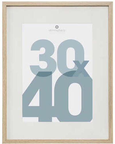 Atmosphera Fotolijstje Manu - met passe partout - voor een foto van 30 x 40 cm - naturel - MDF/Glas - Klassieker