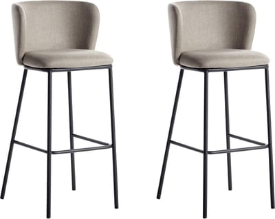 MINA - Barkruk set van 2 - Taupe - Polyester