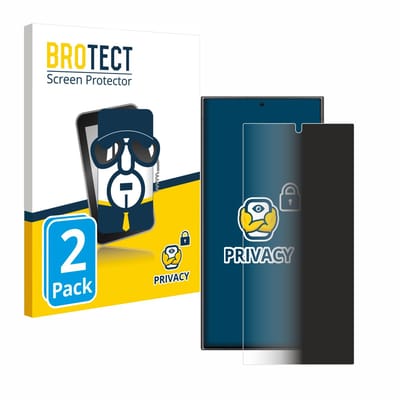 BROTECT - privacy screenprotector voor Samsung Galaxy S24 Ultra (case-friendly) - Folie Beschermfolie Blauwlichtfilter 2 Stuks