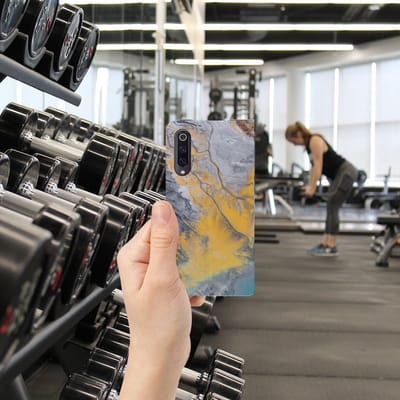 Xiaomi Mi 9 Standcase Marble Blue Gold