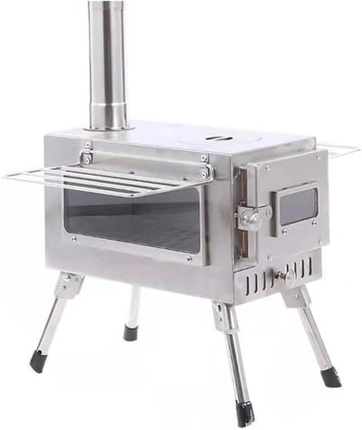 Draagbare Houtkachel - Tentkachel Picknick Oven - Buiten Koken - Roestvrij Hittebestendig - 10x10x10 mm - Wit