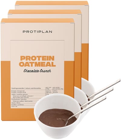 Protiplan - Havermout Crunch Chocolade - 3 stuks - 3 x 7 x 25 g - Eiwitrijk ontbijt