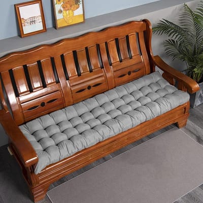 Bank Kussen Pad - Zitkussen Tuinbank - Comfortabel Zitten - 8cm Dik Gewatteerd - 170 x 48 cm - Grijs