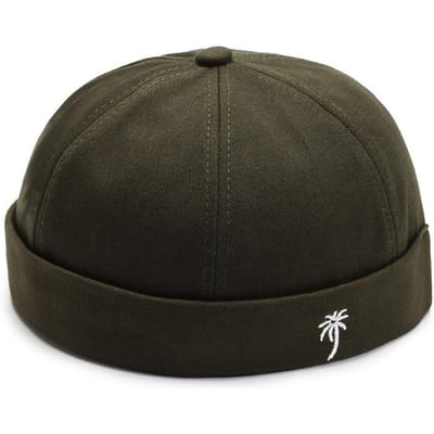 Randloze Hoeden Voor Mannen Vrouwen Gesp Docker Cap Gewassen Katoen Retro Hoed Verstelbare Randloze Skullcap Adjustable black