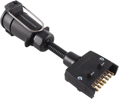 Allecto- aanhangwagenadapter - vrouwelijk naar plat - 7-pins rond - elektrische aansluitgereedschappen - geschikt voor verschillende aanhangwagens
