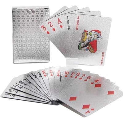 Zilveren Speelkaarten Bordspel Kinderen Kinderspeelgoed PVC Kinderspeelgoed Waterdicht Gouden Speelkaarten Spelset Collectie Populariteit white
