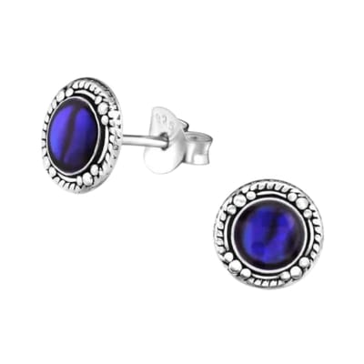 Aramat Jewels | Oorbellen | Zilveren Paarse Abalone Oorbellen 8 mm dames | | | |8mm | Zilver | Volwassenen | Verkleurd niet
