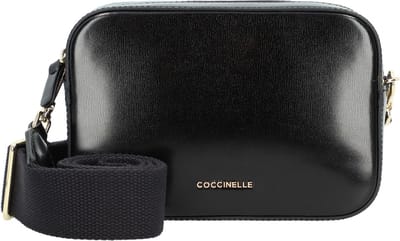 COCCINELLE Leren Schoudertas Tebe Shiny Calf Mini Crossover Bag Noir Zwart