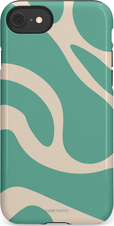 Casetastic hoesje geschikt voor Apple iPhone SE / Apple iPhone 7 / Apple iPhone 8 - Dubbellaagse bescherming - Zand Groene Vlaktes - Fashion Case - Saliegroen Zand