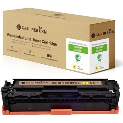 G&G Toner vervangt Canon 125A, 128A, 131X, 716Y, 731Y Compatibel Geel 1400 bladzijden Reborn remanufactured 21203