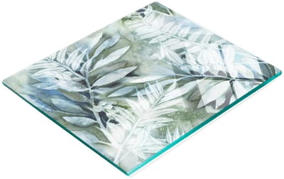 Multifunctionele decoratieve snijplank voor de keuken, gemaakt van gehard glas in de vorm van bladeren, 60x52 cm