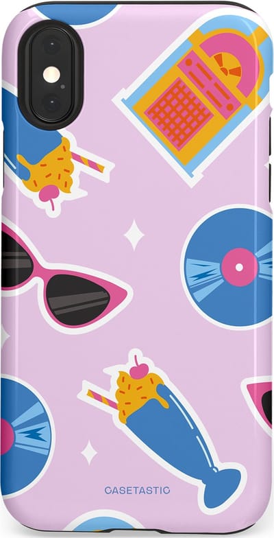 Casetastic Hoesje Geschikt voor Apple iPhone X/Xs - Stijlvolle Beschermende Duo-layer Case - Jukebox vibes