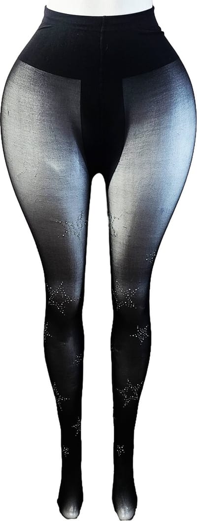 BamBella ® - Panty -Onesize - gaas maillot dunne pantys Dames - Onesize - lingerie van kant zwart kat halloween