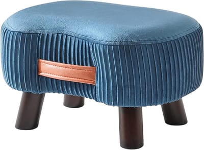 Comfortabele zitzak met voetensteun - multifunctioneel - 1 stuk - marineblauw - hout en zacht kussen - 40 × 28 × 23 cm