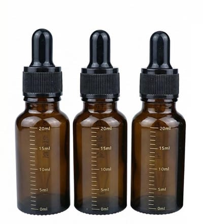 Dailygoody - Lege druppelfles - Hervulbare glazen fles - 3 stuks - Amber kleur - Essentiële olie druppelaar - Cosmetica container - Geschikt voor vloe...