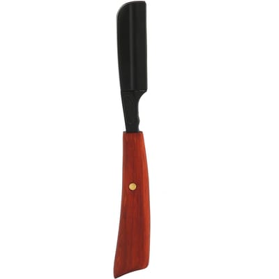 Rasoir à Manche Droit Alliage de Zinc Rasoir de Barbier Japonais à Lame Droite pour le Rasage des Cheveux et des SourcilsS53-6 black
