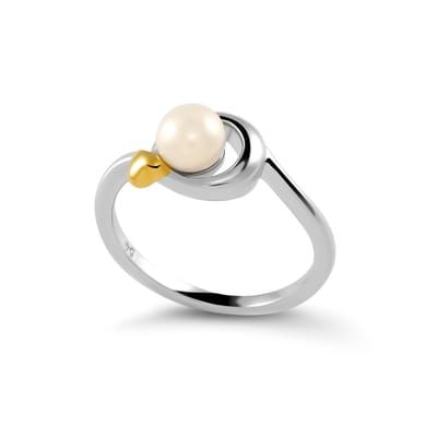 Orphelia 'Mathilde' Dames 925 Sterling Zilveren Ring - Zilver/Goud ZR-7510/G