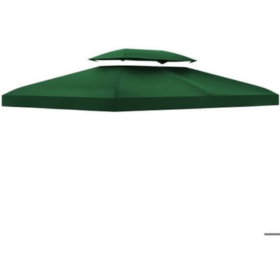 Toit de pavillon - MUVOE - 3x4m - Polyester - Vert - Aération optimale vert