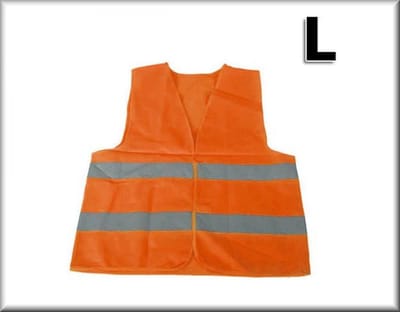 Reflecterend vest vastgemaakt met klittenband, oranje maat L