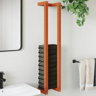 vidaXL - Handdoekenrek - 23x18x110 - cm - massief - grenenhout - wasbruin