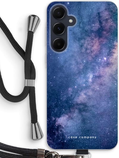 Case Company® - Hoesje met koord geschikt voor Samsung Galaxy A55 hoesje met Koord - Nebula - Telefoonhoesje met Zwart Koord - Bescherming aan alle Kanten en Over de Schermrand