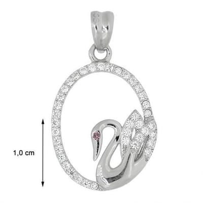 Blinx Jewels Zilveren Hanger Zwaan Steen Zirkonia