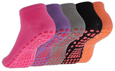 Allecto - Antislip Yoga-Pilatessokken - Meerkleurige Yogasokken - Perfecte Grip - Eén Maat - Comfortabele Slipperssokken - Geschikt voor Dames en H...