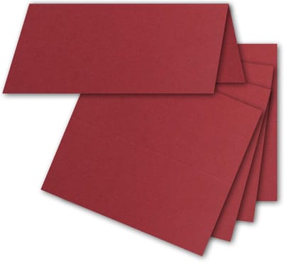 75x Donkerrode Dubbele Plaatskaartjes (4,5x10 cm) Blanco voor Bruiloft en Feest