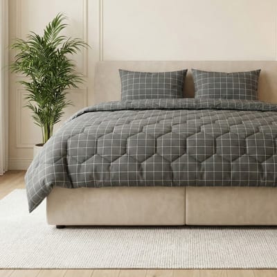 Dekbed-Discounter - McGregor Dekbed Zonder Overtrek 200 x 200 cm - Inclusief 2 kussenslopen - Wasbaar op 40 graden - Verkoelend dekbed - Grijs