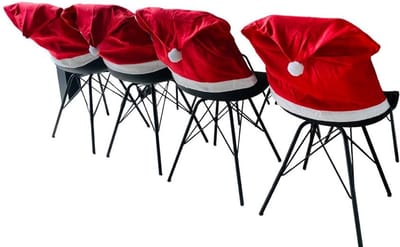 HEM - Kerstmuts Stoelhoes - Stoelhoezen 48 cm hoog 60 cm breed - Stoelhoes kerst