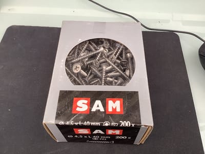 houtschroef rvs-A2. 4.5 x 40mm. lang. 200 stuks spaanplaat schroeven. platkop. kruiskop. sam.