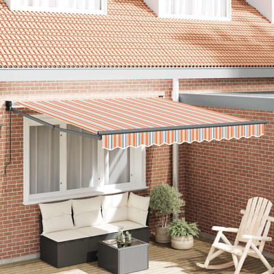 vidaXL - Uitschuifbare - luifel - Meerkleurig - 350 - x - 250 - cm