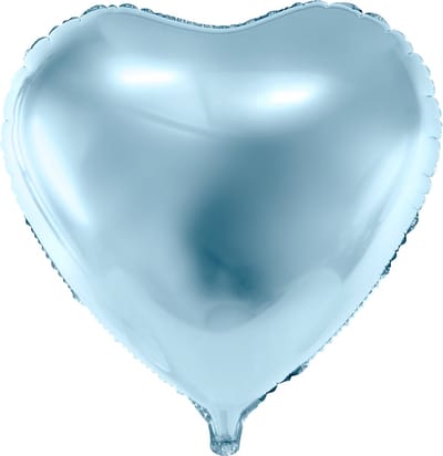 PARTYDECO - Licht blauwe hart ballon 46 cm