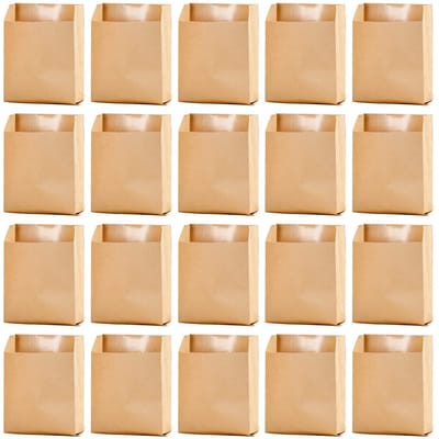 Dailygoods- Papieren Zakjes 50 Stuks - Bruine Papieren Draagtas - Oliebestendig - Herbruikbare Papieren Zak - Kinderfeesttas - Vochtbestendig 10 x 4 x 15 cm - Broodzak