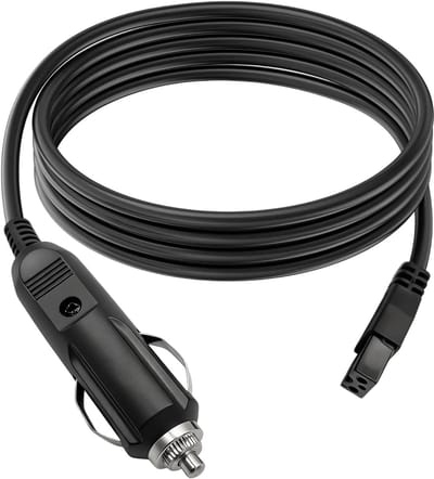 Voedingskabel voor Koelbox - Zwart - 1,8 m - 12V Auto Koelkastadapter met 2-pins Stekker - Voor Auto, Vrachtwagen, Camper