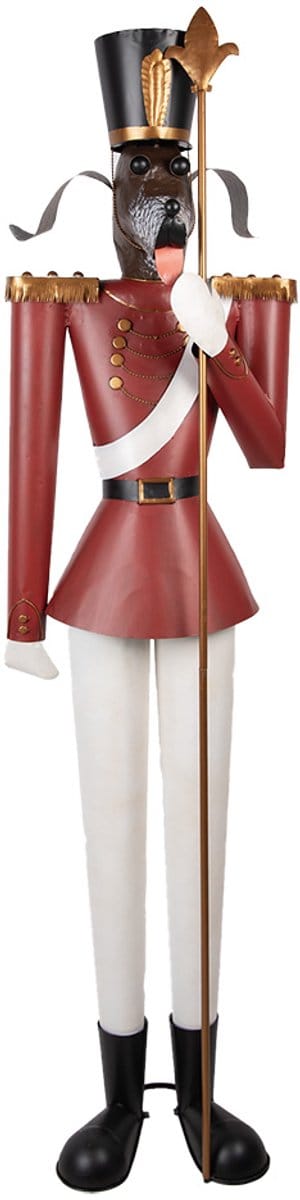 Clayre & Eef Kerstdecoratie Beeld Notenkraker 50x41x189 cm Rood Metaal