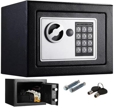 IBBO Shop - Elektronische kluis - Digitale kluis - Beveiligde opbergkluis - Cijferslot kluis - Home safe kluis - Muurkluis - Mini safe box - Noodsleutel kluis - Kluis met code - Thuisbeveiliging
