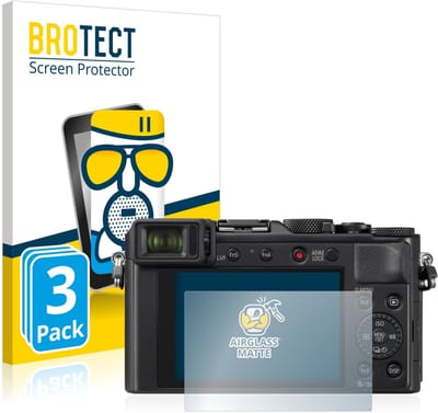 BROTECT - Screenprotector voor Panasonic Lumix DC-LX100 II - Folie Beschermfolie Beschermglas matte 3 Stuks