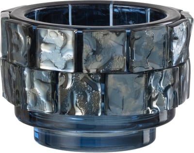 J-Line theelichthouder Vierkant mozaiek - glas - donkerblauw - small